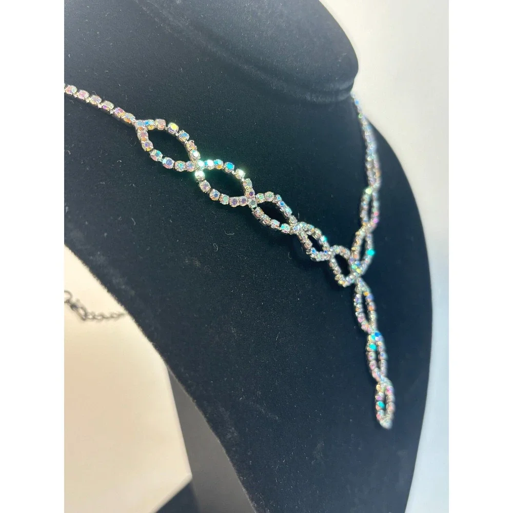 Necklace Choker Rhinestone Elegant Loops Classic Design ‎ 18 inch